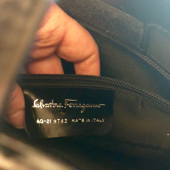 Salvatore Ferragamo Authentic Vintage Purse, Black Leather Strap, Flap&Bottom - Picture 2 of 7